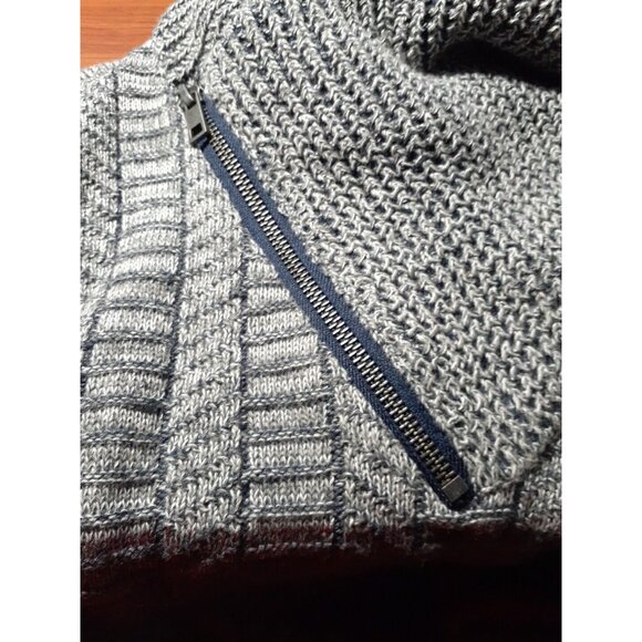 Mens Trash Nouveau Gray Burgundy Knit Metal Zip Turtle Neck Neck M Gift Idea - Picture 12 of 14
